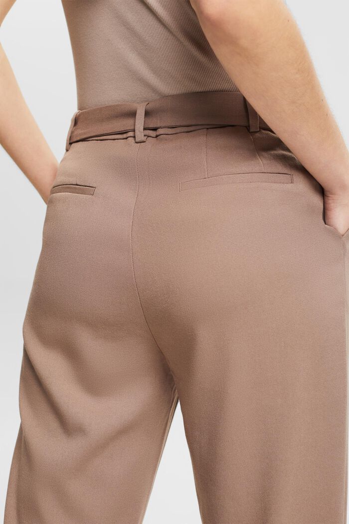 Kalhoty chino s vysokým pasem a s opaskem, TAUPE, detail image number 4