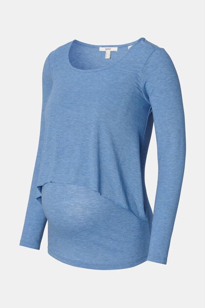 Vrstvené tričko s úpravou pro kojení, BLUE, overview