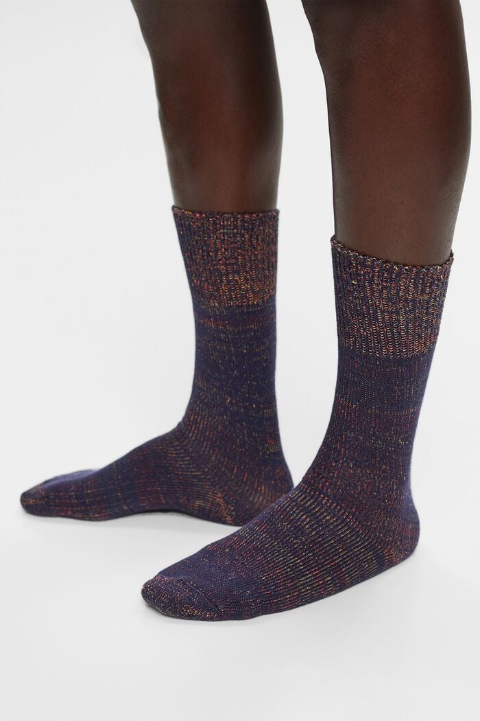Ponožky z melírované pleteniny, SPACE BLUE, detail image number 1