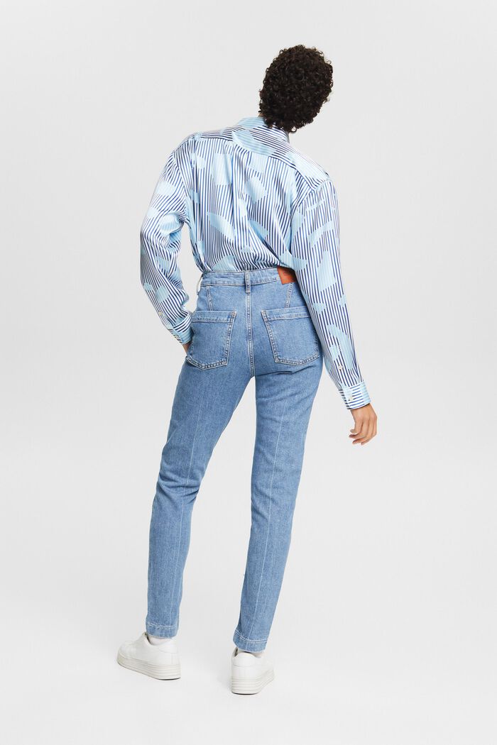 Slim džíny s vysokým pasem, BLUE LIGHT WASHED, detail image number 3
