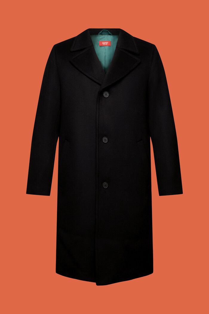 Kabát z vlněné směsi, BLACK, detail image number 6
