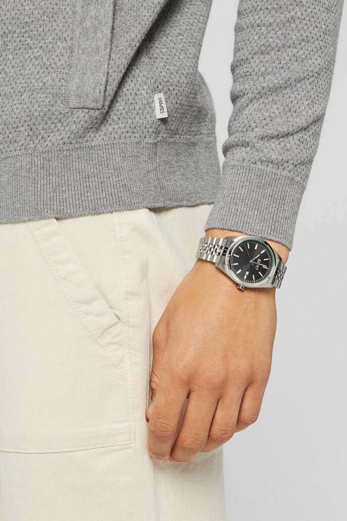 Nerezové hodinky s článkovým náramkem, SILVER, detail image number 2