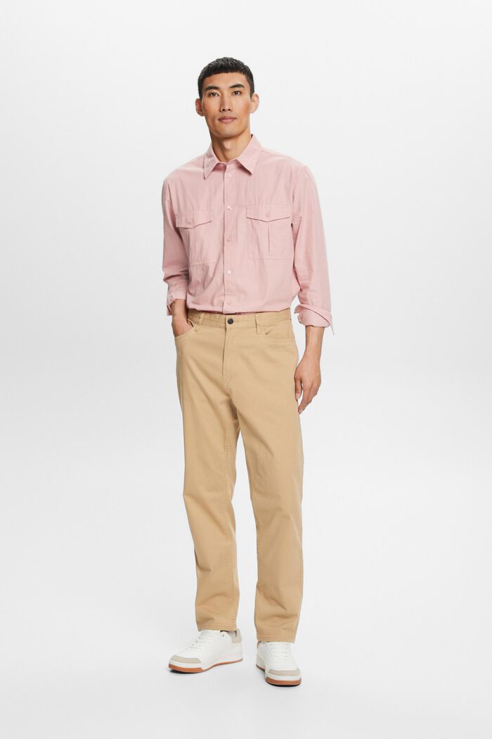 Klasické kalhoty s rovným střihem, BEIGE, detail image number 1