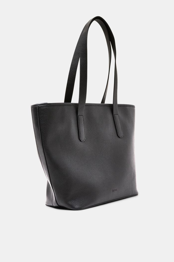 Nákupní taška, vzhled kůže, BLACK, detail image number 2