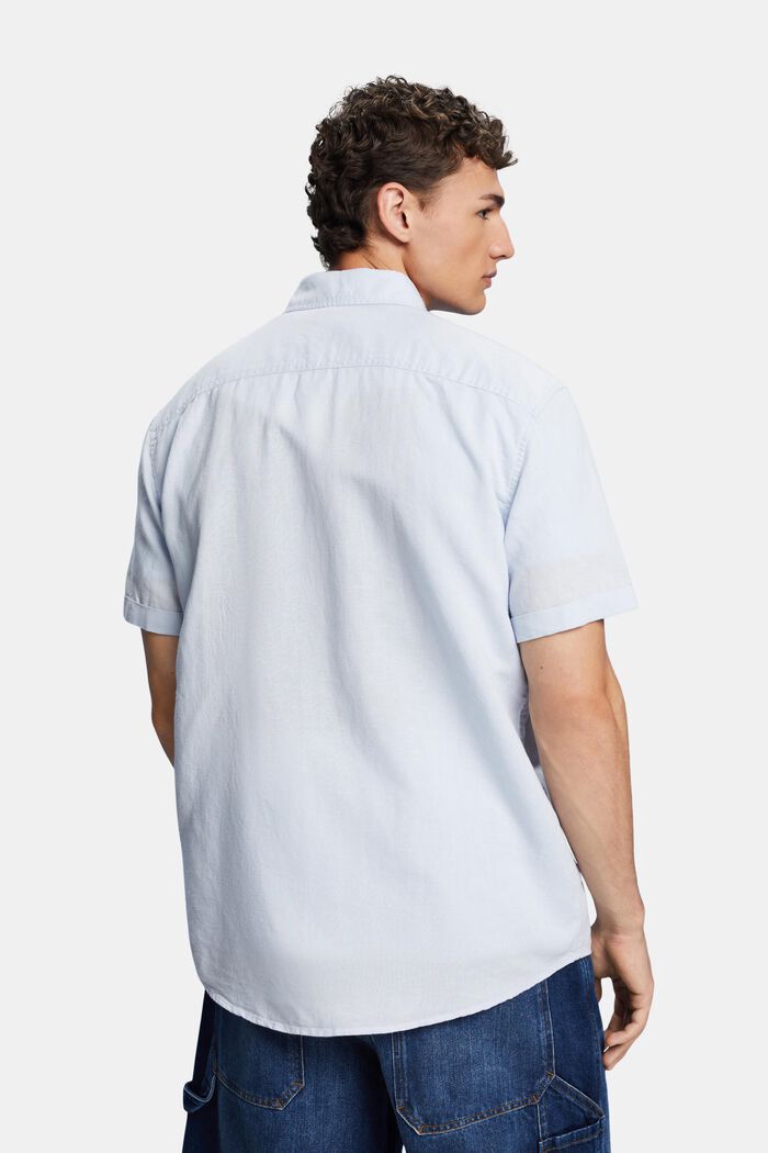 Košile, krátký rukáv, směs s bavlnou a lnem, LIGHT BLUE, detail image number 3