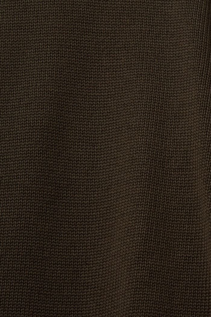 Bavlněný pulovr s kulatým výstřihem, DARK KHAKI, detail image number 4