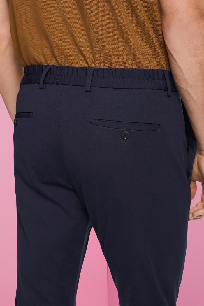 Oblekové kalhoty z žerzeje piké, NAVY, detail image number 4