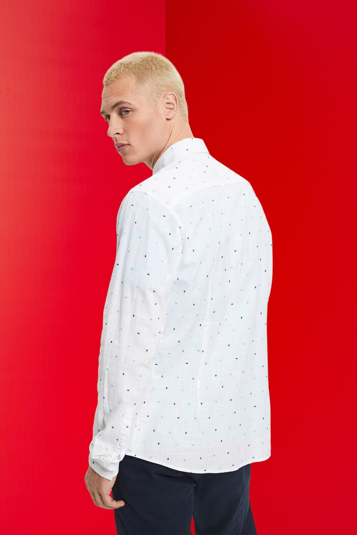 Košile z bavlny slub, se vzorem měsíčních puntíků, WHITE, detail image number 3