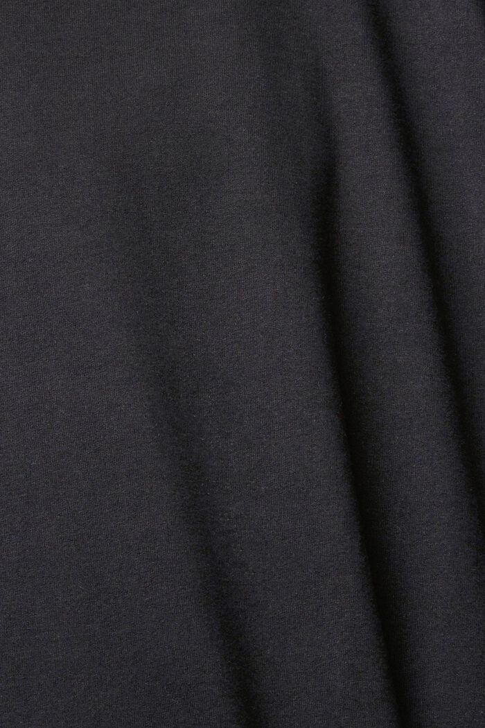 Dlouhé šaty s kapucí, z teplákoviny, BLACK, detail image number 4