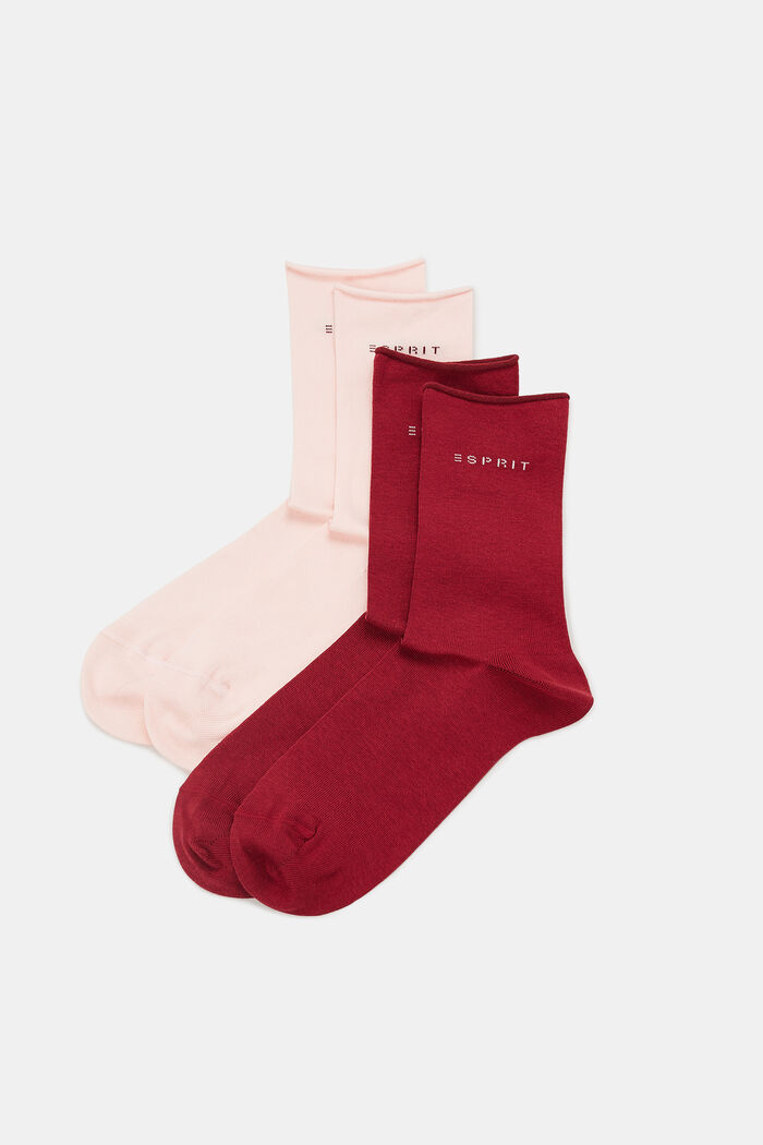 Ponožky z hrubé pleteniny, 2 páry, ROSE/RED, detail image number 0