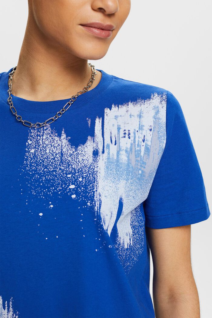 Bavlněné tričko s grafickým potiskem, BRIGHT BLUE, detail image number 3