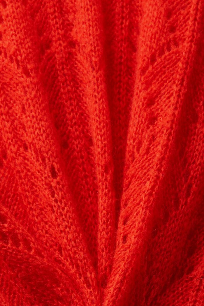 Svetr z volné pleteniny, směs s vlnou, RED, detail image number 5