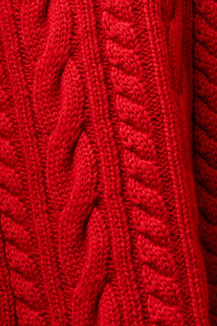 Kardigan z copánkové pleteniny, z bio bavlny, DARK RED, detail image number 5