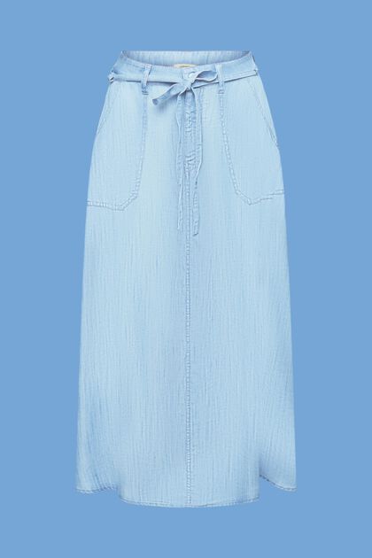 Z materiálu TENCEL™: midi sukně z imitace džínoviny