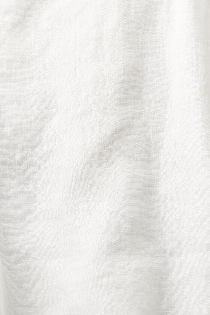 Bermudy z bavlny a lnu, nebarvené, OFF WHITE, detail image number 6