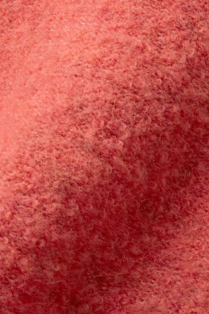 Chlupatý svetr s krátkým rolákovým límcem, CORAL RED, detail image number 5