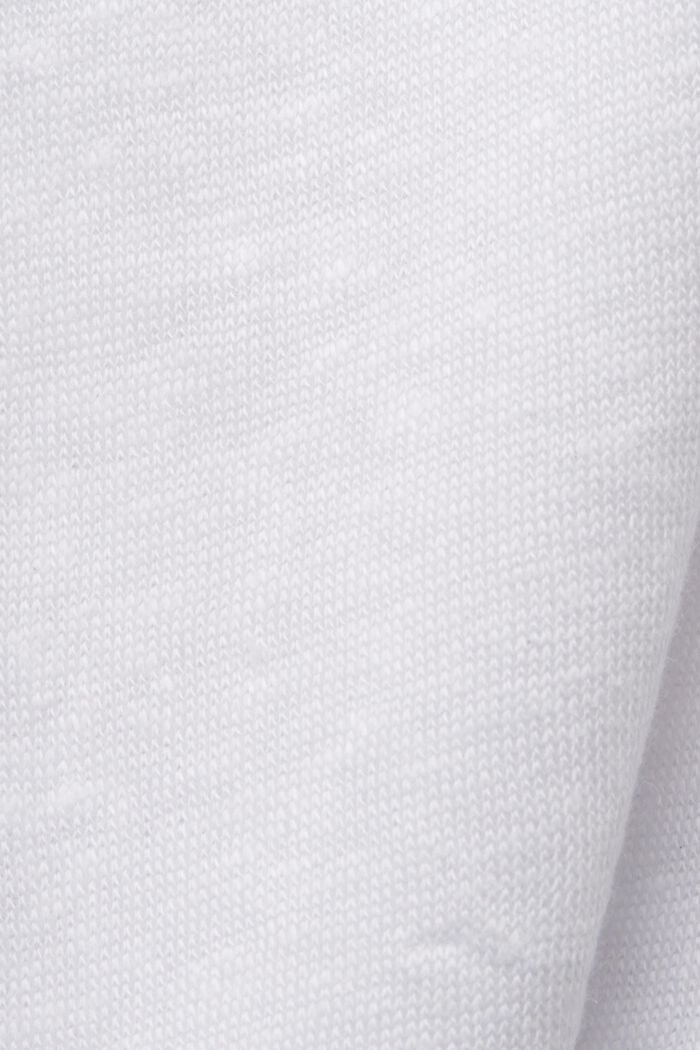 Lněné tílko s háčkovaným lemem, WHITE, detail image number 5