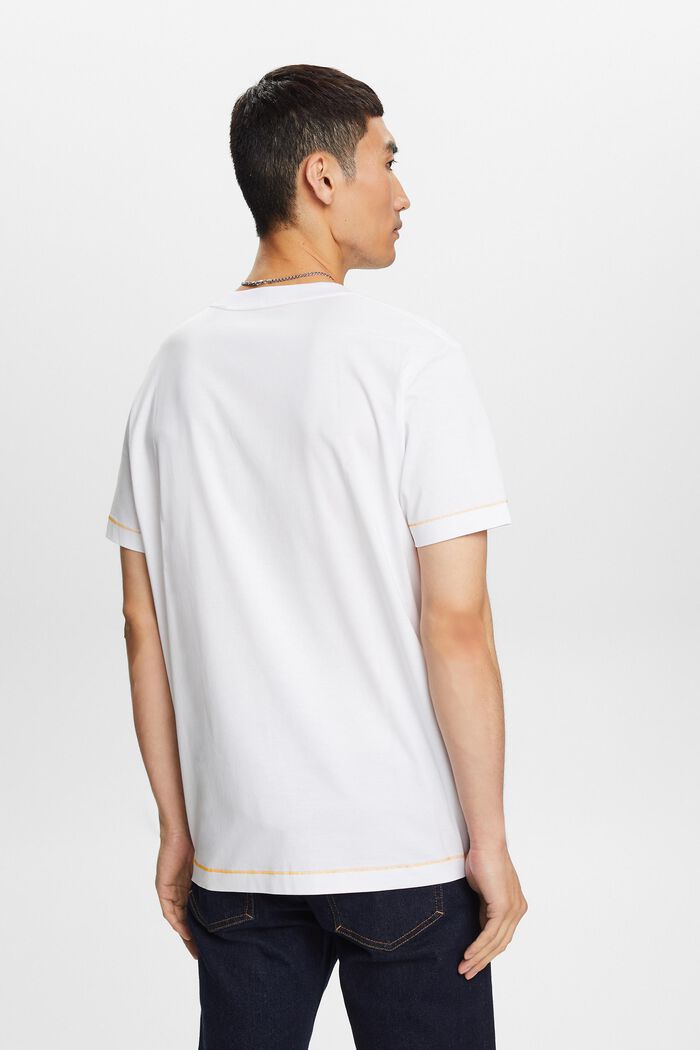 Žerzejové tričko s kulatým výstřihem, 100% bavlna, WHITE, detail image number 3