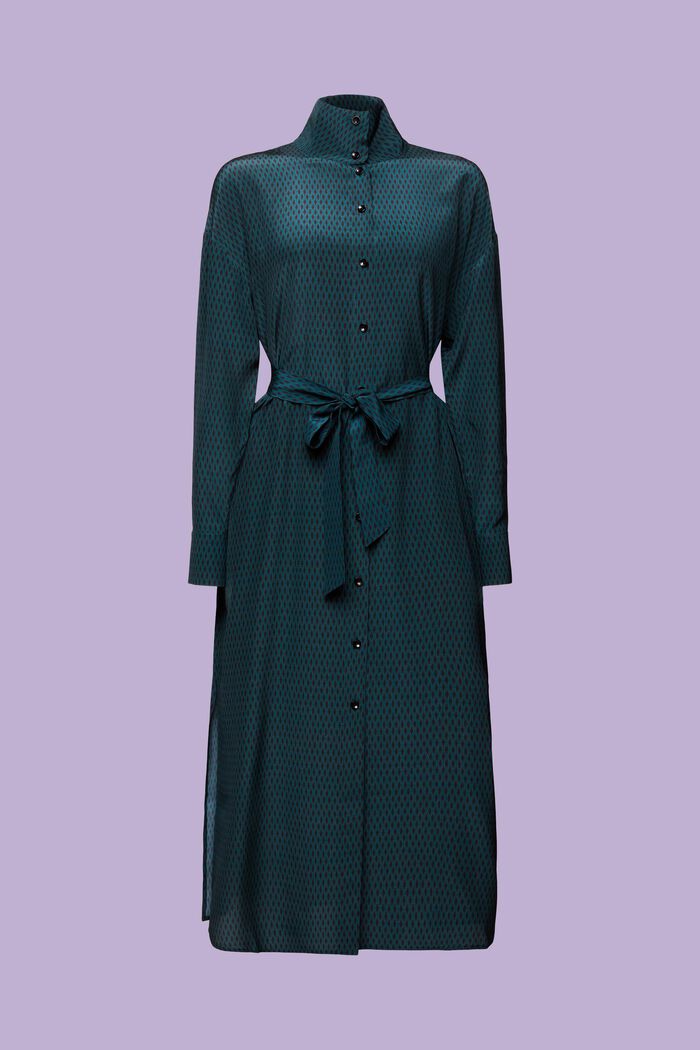 Hedvábné košilové šaty, EMERALD GREEN, detail image number 6