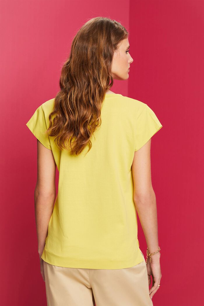 Tričko s dvoubarevným potiskem, 100 % bavlna, DUSTY YELLOW, detail image number 3