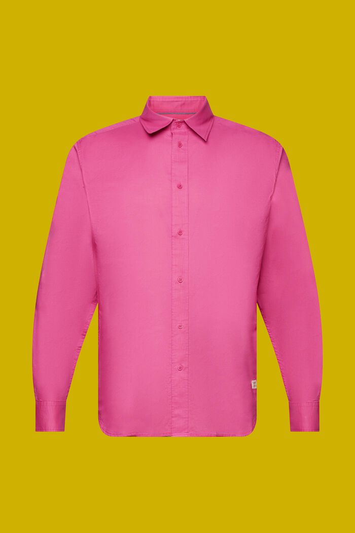 Jednobarevná košile, dlouhý rukáv, 100% bavlna, DARK PINK, detail image number 5
