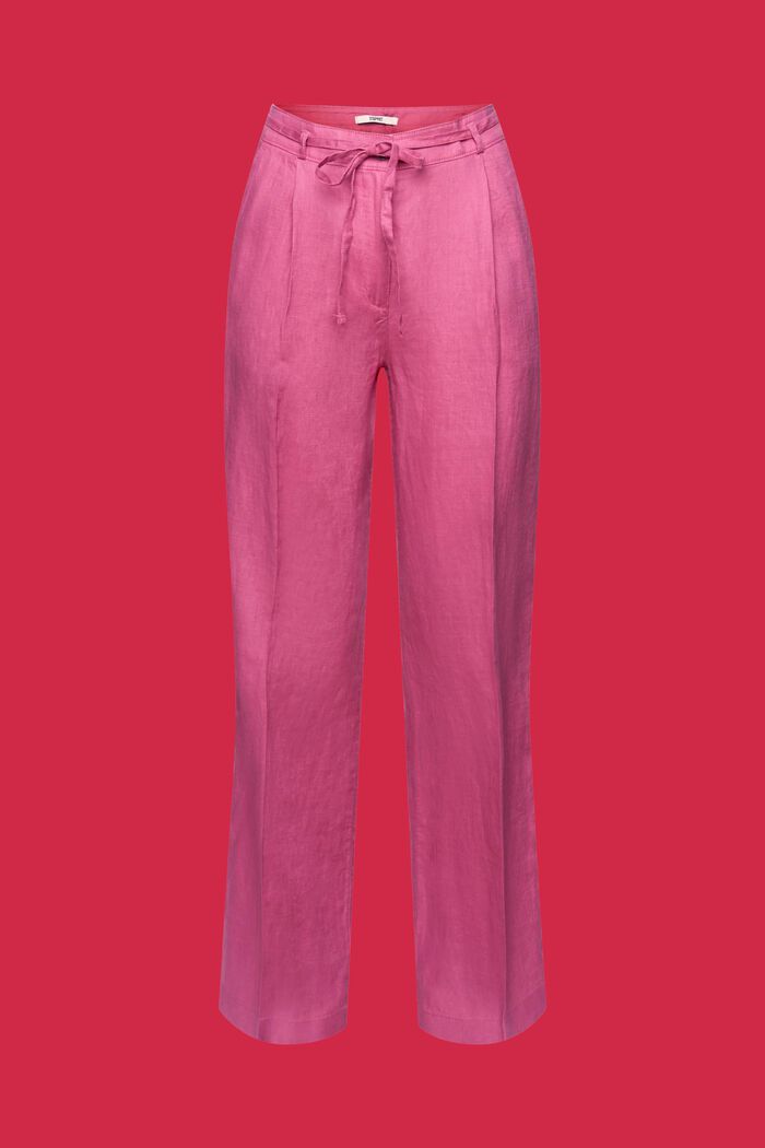 Lněné kalhoty se širokými nohavicemi, VIOLET, detail image number 6