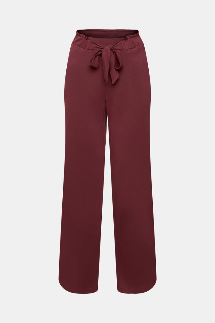 Pyžamové kalhoty s napevno přišitou vázačkou, TENCEL™, BORDEAUX RED, detail image number 5