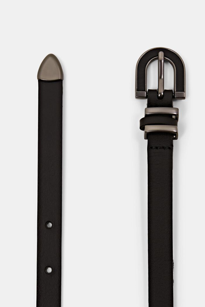 Úzký kožený pásek, BLACK, detail image number 1