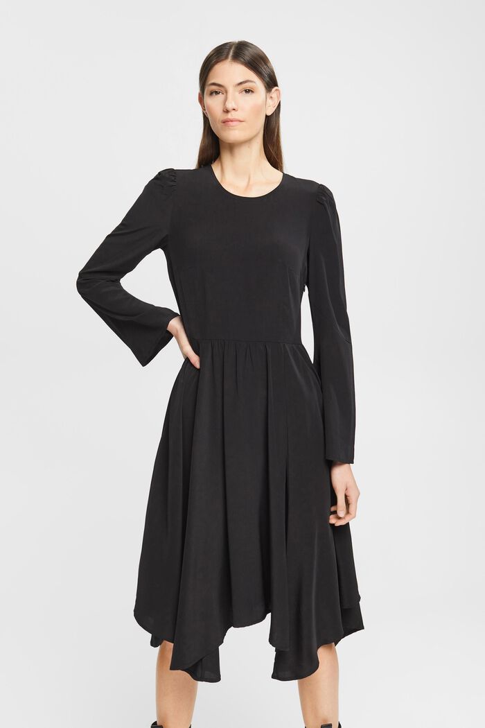 Midi šaty s dlouhým rukávem, BLACK, detail image number 0