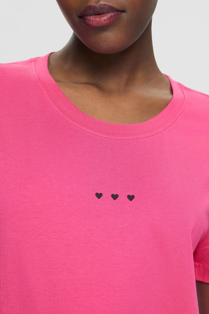 Tričko s natištěným srdcem, PINK FUCHSIA, detail image number 2