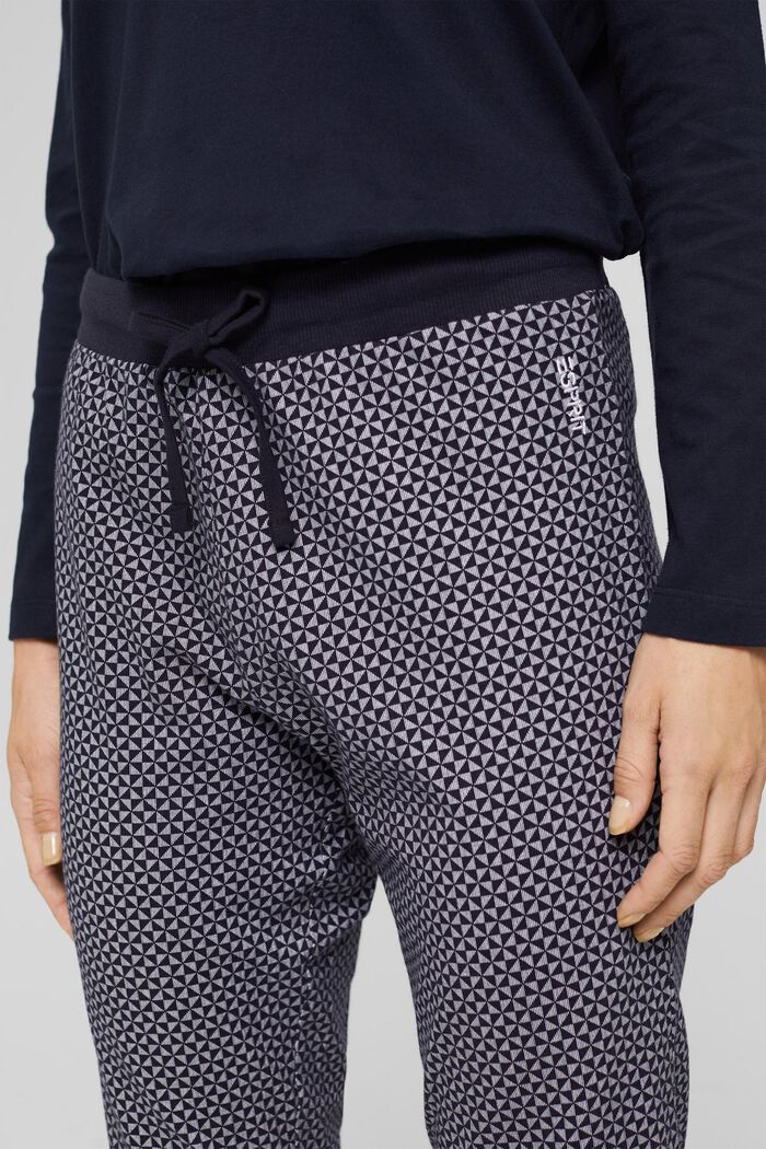 Žerzejové pyžamové kalhoty ze 100% bio bavlny, NAVY, detail image number 2