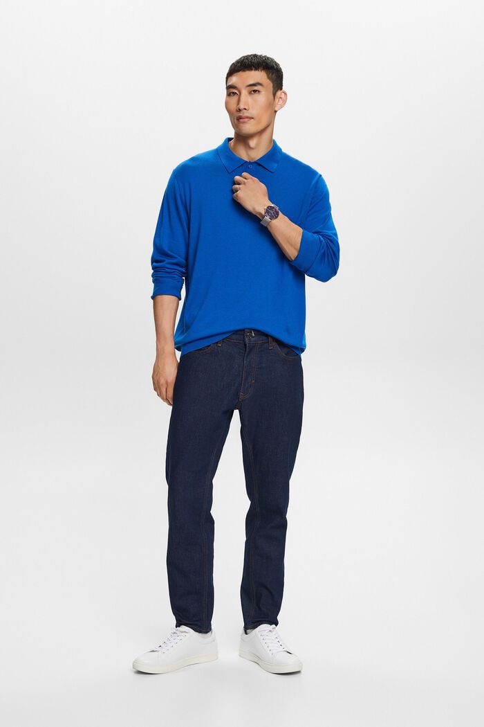 Vlněný pulovr s polokošilovým límcem, BRIGHT BLUE, detail image number 0