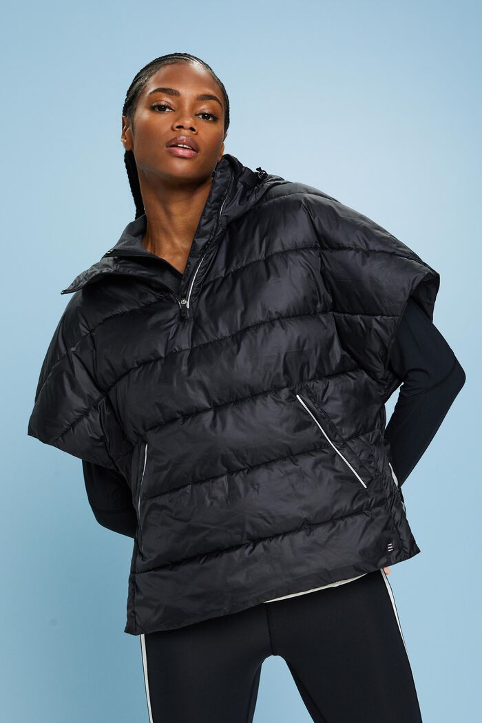 Sportovní zateplená vesta s kapucí, BLACK, detail image number 0