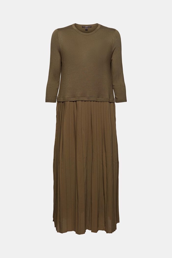 Šaty s dvoudílným vzhledem, s vlákny LENZING™ ECOVERO™, DARK KHAKI, detail image number 6