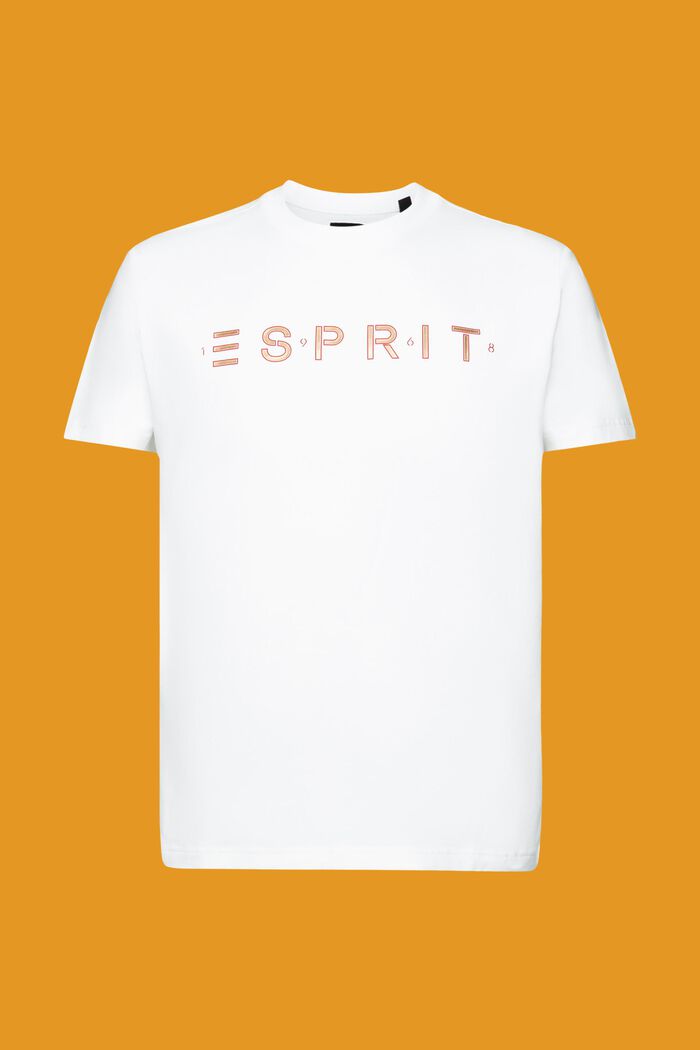 Žerzejové tričko s logem, z bavlny, WHITE, detail image number 6