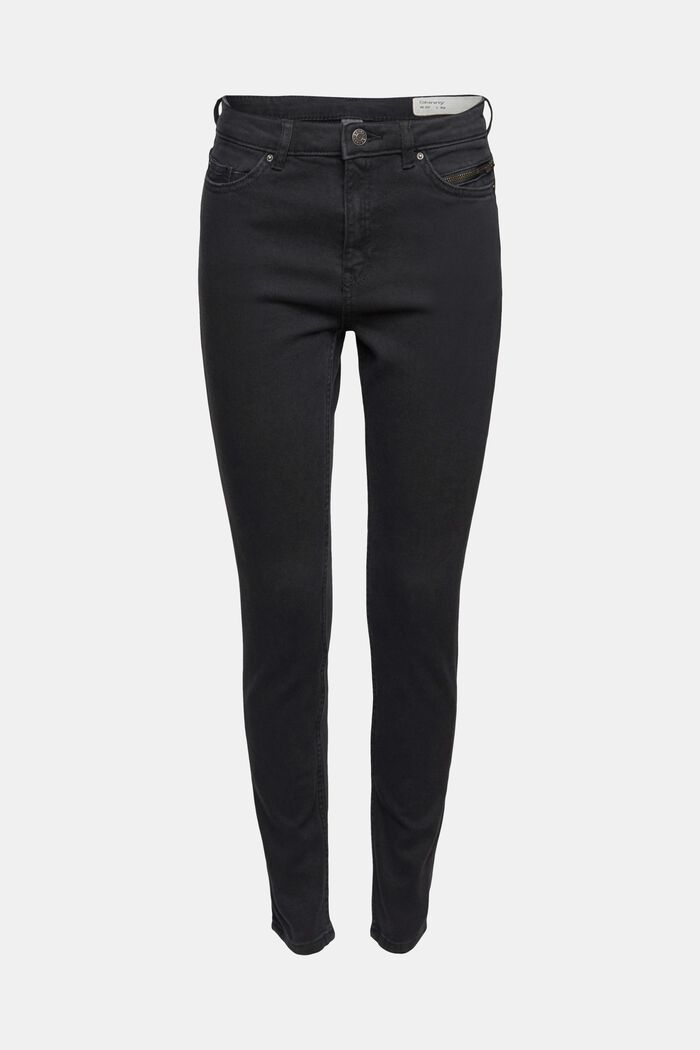 Strečové kalhoty s detaily v podobě zipů, BLACK, detail image number 2