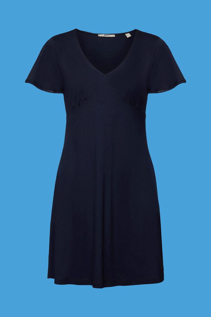 Žerzejové šaty s rukávy do zvonu, NAVY, detail image number 6
