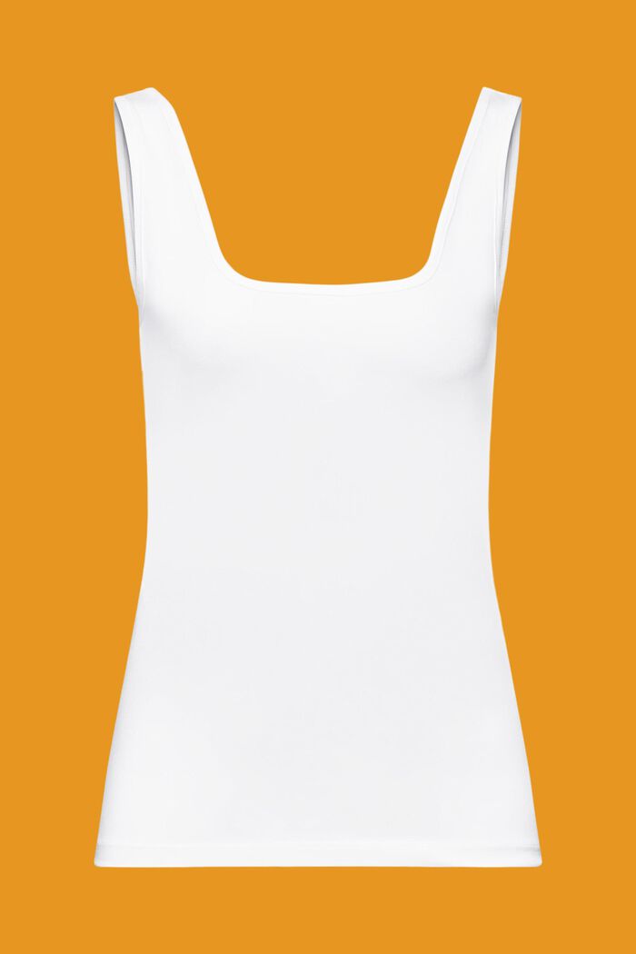 Hladká bavlněná vesta, WHITE, detail image number 5