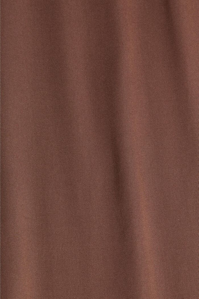 Splývavé saténové kalhoty se širokými nohavicemi, DARK BROWN, detail image number 4