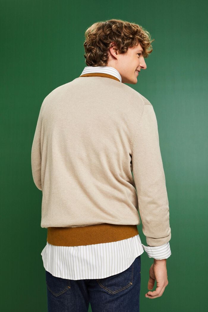 Žebrový pulovr s kulatým výstřihem, LIGHT TAUPE, detail image number 2
