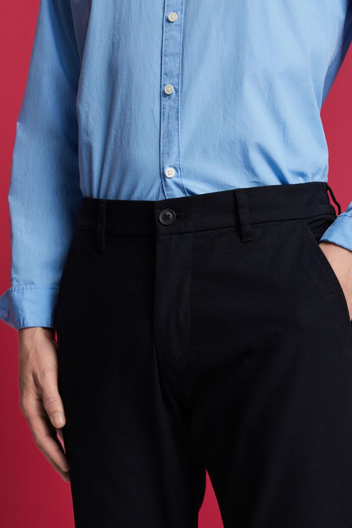 Chino kalhoty, počesaná tkanina, NAVY, detail image number 2