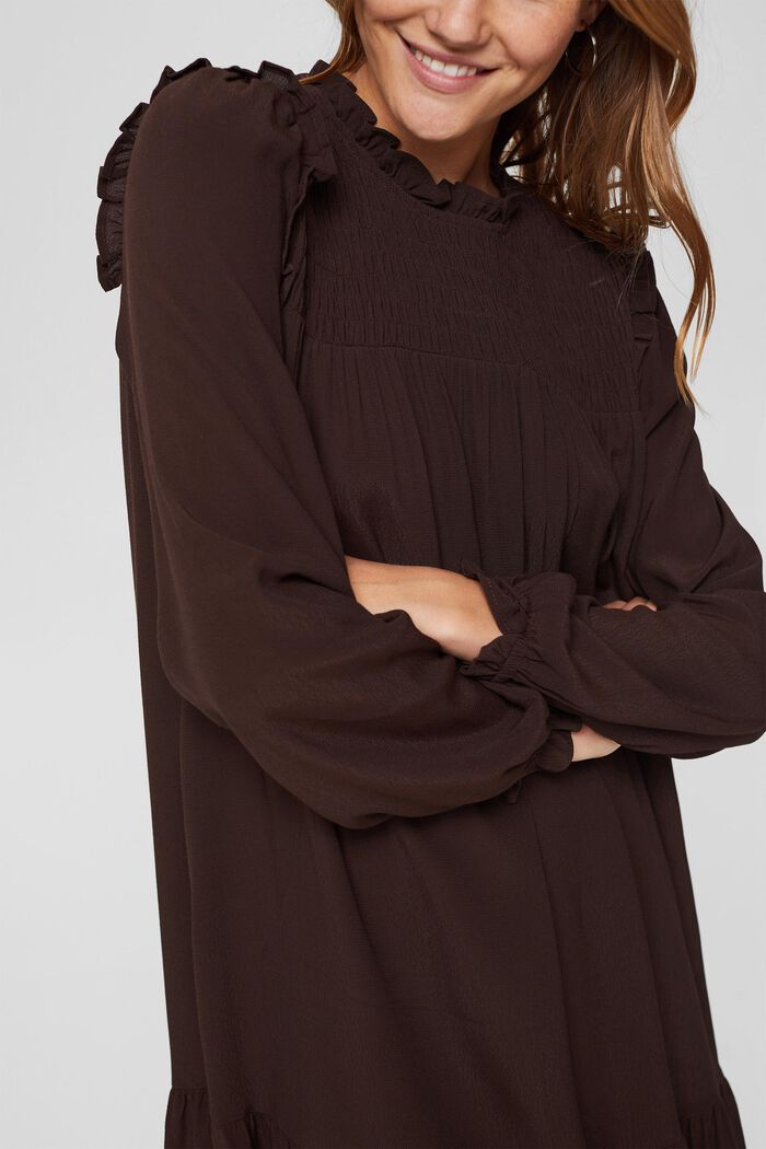 Šaty s rýšky, LENZING™ ECOVERO™, BROWN, detail image number 3