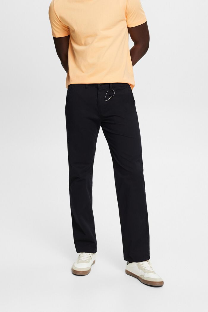 Rovné kalhoty chino z bio bavlny, BLACK, detail image number 0