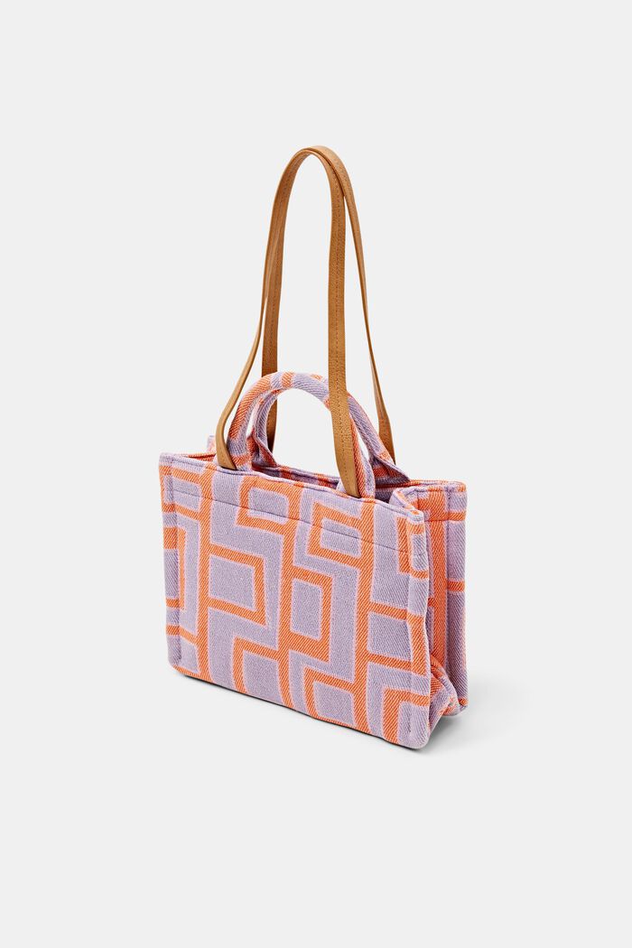 Malá bavlněná nákupní kabelka se vzorem, ORANGE, detail image number 2