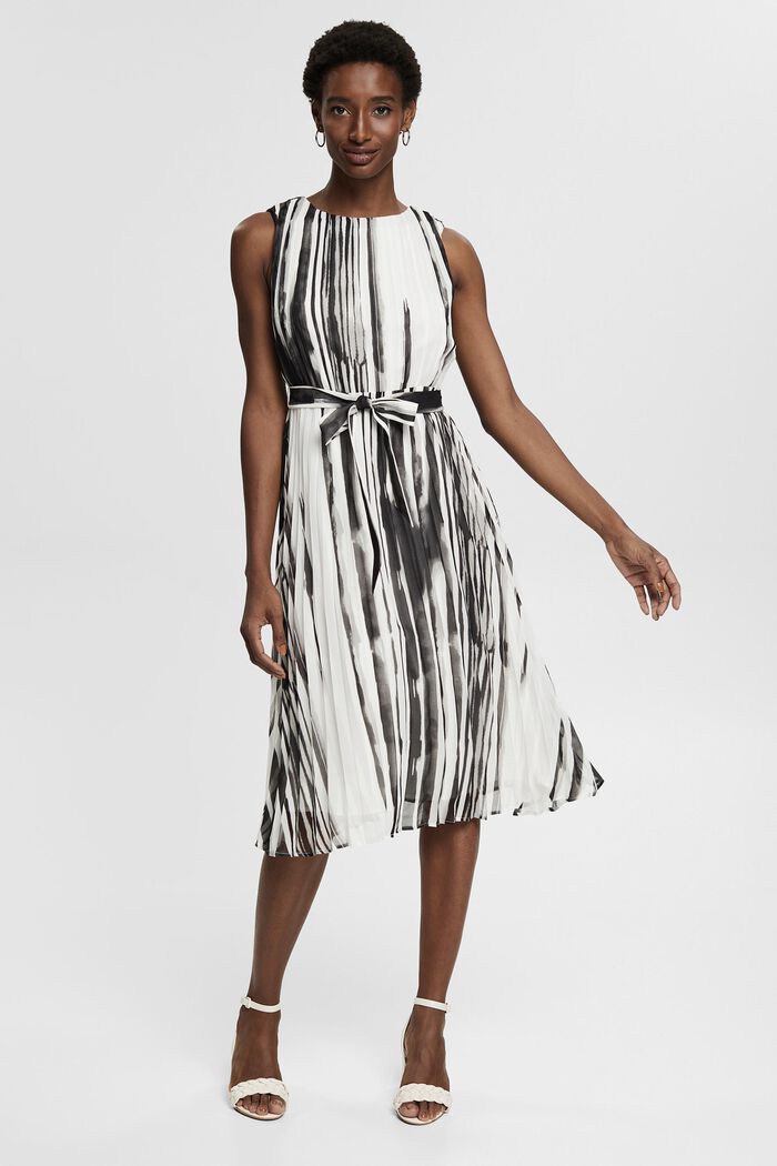 Recyklované: plisované šaty se vzorem, BLACK, detail image number 6
