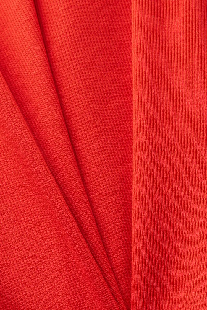 Žerzejový top z žebrové pleteniny s krajkou, RED, detail image number 5
