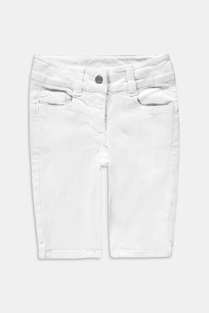 Z recyklovaného materiálu: capri kalhoty s nastavitelným pasem, WHITE, detail image number 0