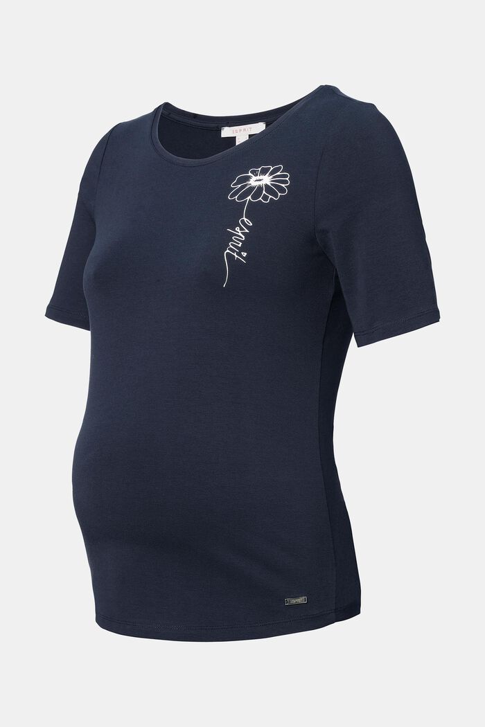 Tričko s logem, z bio bavlny, NIGHT SKY BLUE, overview