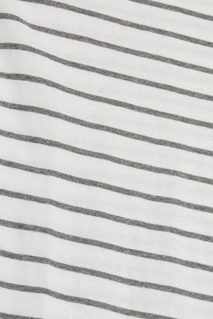Proužkované tričko s dlouhým rukávem, směs bio bavlny, OFF WHITE, detail image number 4