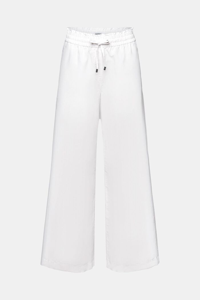 Kalhoty ze směsi bavlny a lnu, WHITE, detail image number 7